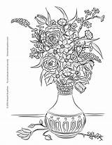Still Life Coloring Pages Vase Click Designlooter Flowers Template Getcolorings sketch template