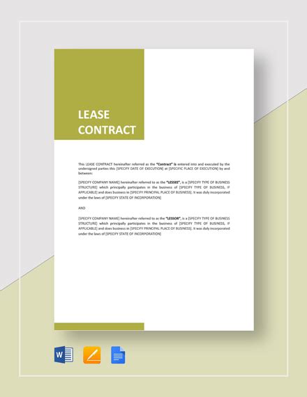 lease abstract template  word  apple mac apple mac pages templatenet