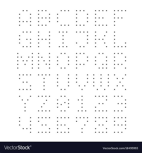dotted font letters  small dots royalty  vector