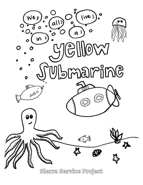 coloring pages part  yellow submarine sierra service project