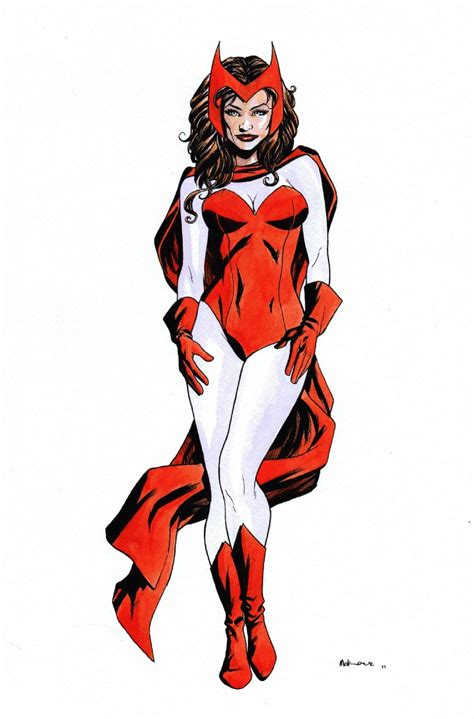scarlet witch in mike mckone s commissions comic art