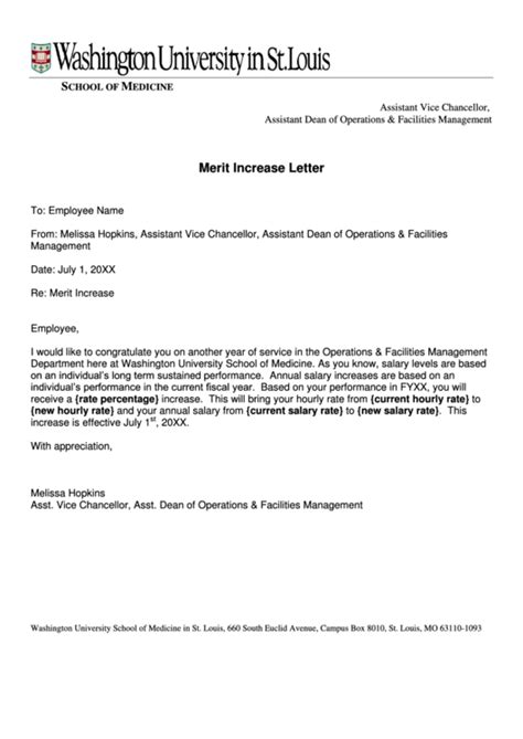 merit increase letter sample printable