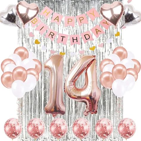 birthday decorations rose gold happy birthday banner number