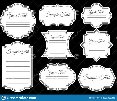 blank notice text cover borders isolated writing stock illustration
