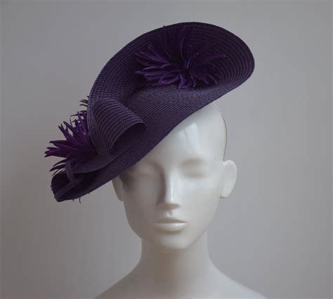 Purple Fascinator Ultra Violet Hat Purple Cocktail Hat Etsy Uk