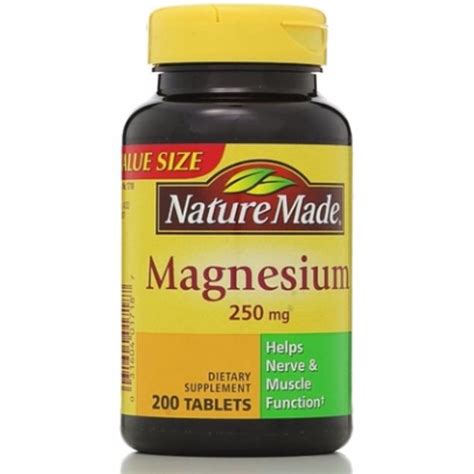 Nature Made Magnesium 250 Mg Tablets 200 Ea Pack Of 2