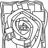 Hundertwasser Ausmalbilder sketch template