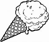 Ice Cream Coloring Cone Library Clipart Pages Waffle sketch template