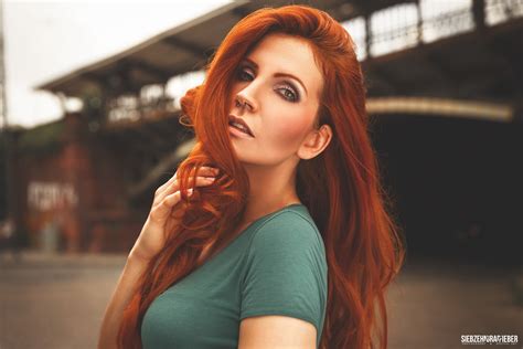 Wallpaper Women Redhead Long Hair Green Eyes Singer