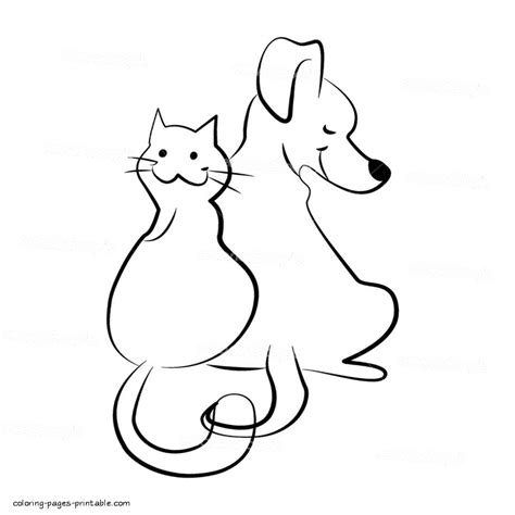 dog  cat  coloring pages coloring pages printablecom