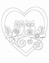 Coloring Owl Valentine Pages Valentines Choose Board sketch template