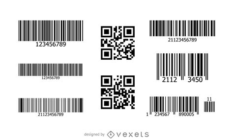barcode qr code set vector