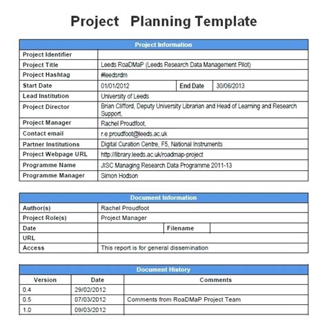 project plan template  printable templates