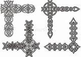 Keltische Decoratieve Celtic Knot Celtici Decorativi Angoli Nodo Corners Dekorative Stijl Decoratie Illustrazione Celtico sketch template