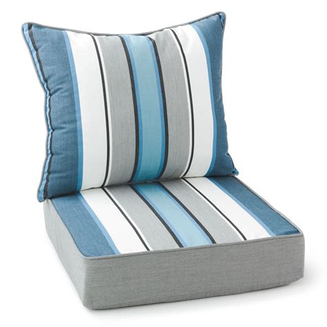 homes gardens  piece striped outdoor lounge chair cushion set  blue walmartcom