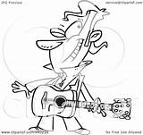 Guitarist Male Winking Outline Toonaday Royalty Illustration Cartoon Rf Clip Clipart 2021 sketch template