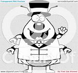Flea Circus Waving Ring Master Outlined Coloring Clipart Cartoon Vector Cory Thoman sketch template
