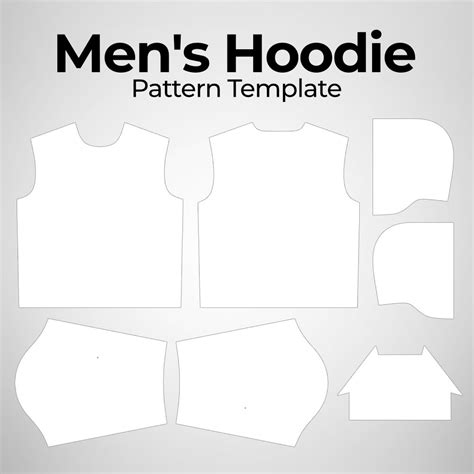 mens hoodie sewing pattern template photoshop psd mockup files