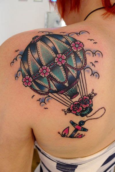 25 beautiful travel tattoo ideas for girls tattoos balloon tattoo air balloon tattoo cute