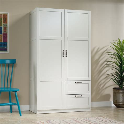 sauder select  wide wardrobe storage cabinet white finish walmartcom