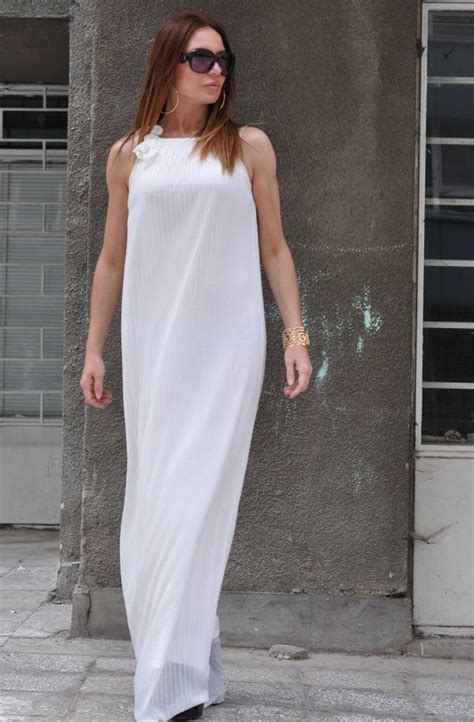 New Collection 2015 Summer Chiffon White Dress Extra Long Summer