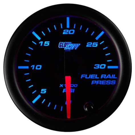 glowshift black  color fuel rail pressure gauge