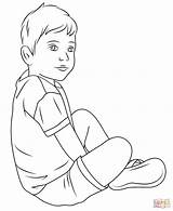 Coloring Child Pages Kids Sitting People Drawing Printable Boys Template Drawings Sketch Popular sketch template