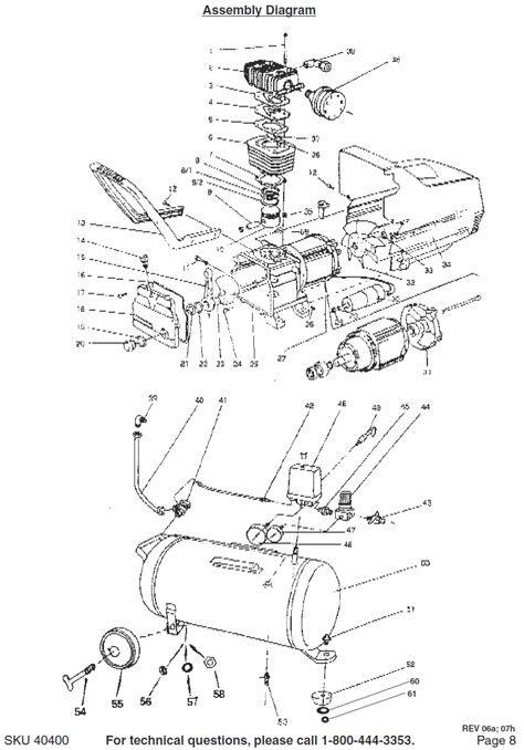 wiring diagram central pneumatic air compressor parts diagra