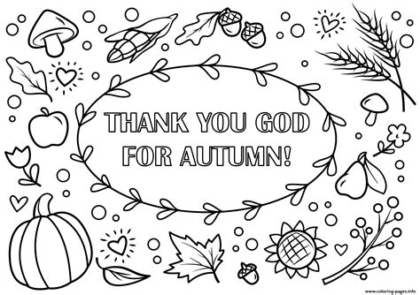 god  autumn fall coloring page printable