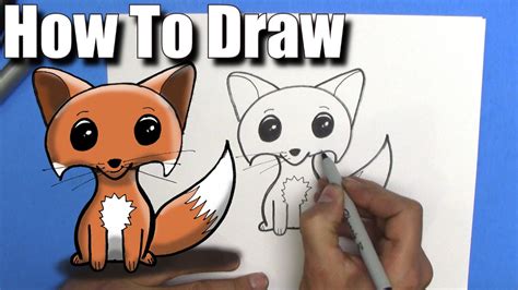 how to draw a cute easy fox step by step youtube