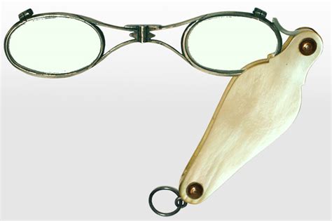 hinged lorgnette eyeglasses 19th century silver and mother of pearl