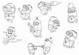 Minion Coloring Pages Fun Cute Characters sketch template