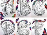 alphabet letter monogram coloring pages ideas zentangle