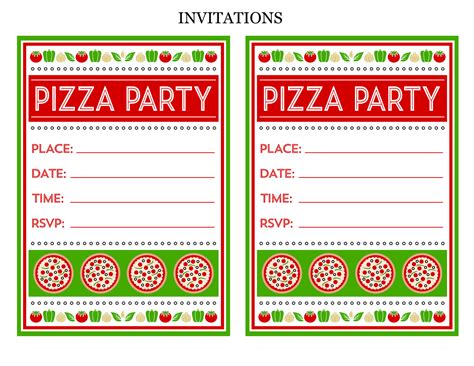 pizza party invitation printable