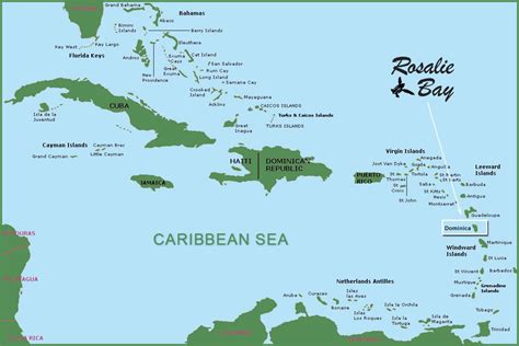 maps  dominica rosalie bay dominica