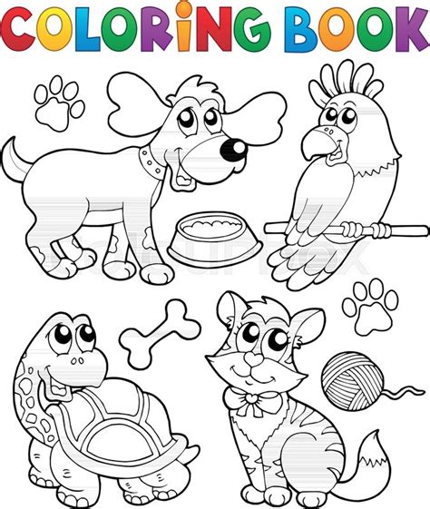 coloring book  pets  eps stock vector colourbox