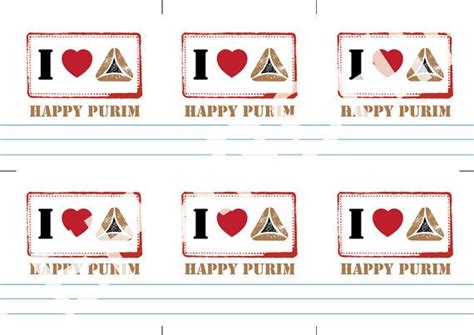 purim printable purim gift tags instant  digital file