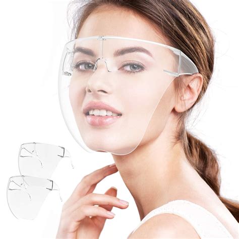 face shield  pack clear safety face shields  glasses frame full face protective reusable