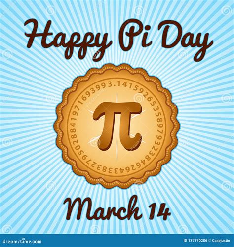 Happy Pi Day March 14 Stock Vector Illustration Of Bake 137170286