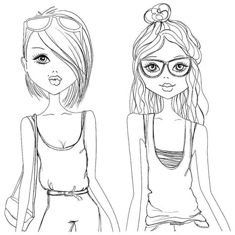 fashion girls coloring page  printable coloring pages  kids
