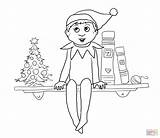 Elf Coloring Pages Adults Shelf Printable Getcolorings Color sketch template