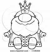 King Clipart Sitting Cartoon Outlined Royal Coloring Thoman Cory Vector sketch template