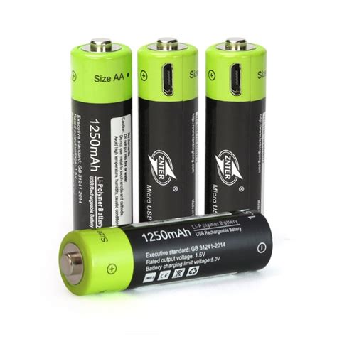 znter aa  mah rechargeable battery li  battery usb quick charging lithium polymer