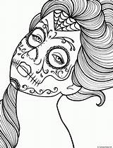 Coloring Pages Sugar Skulls Candy Skull Popular sketch template