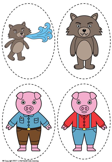 pigs puppets printable