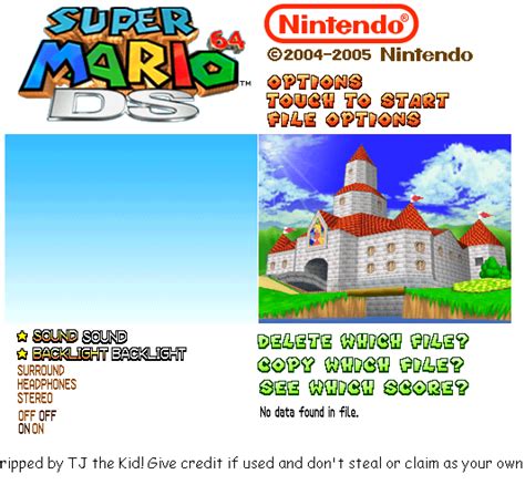 The Spriters Resource Full Sheet View Super Mario 64 Ds Title