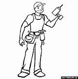 Handyman Coloring Man Handy Pages Occupations Color Clipart Gif Outlines Visit Thecolor Choose Board sketch template