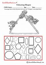 Shapes Colouring Triangles Worksheets Triangle Coloring sketch template