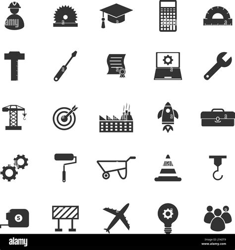 engineering icons  white background stock vector stock vector image