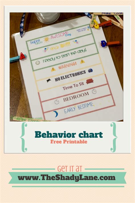 printable behavior chart  printable behavior chart